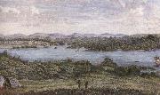 Edward John Eyre Port Jackson Harbour,in New South Wales,with a distant view of the Blue Mountains oil painting